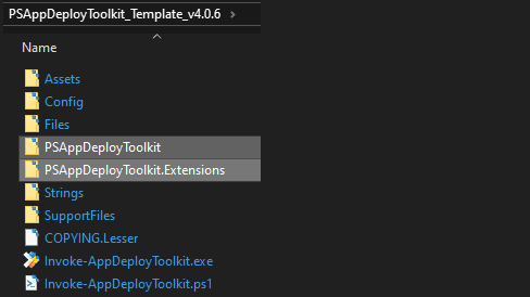 PSAppDeployToolkit and PSAppDeployToolkit.Extensions in the File-Explorer
