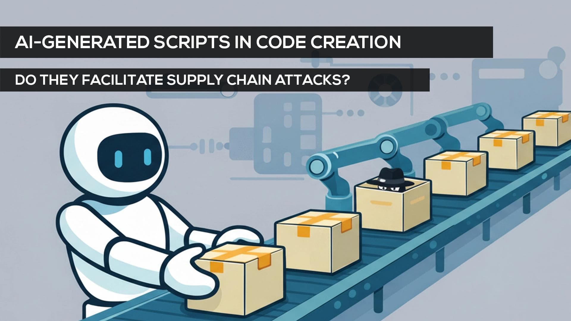 Illustration of an AI automatically processing scripts in a technical workflow.